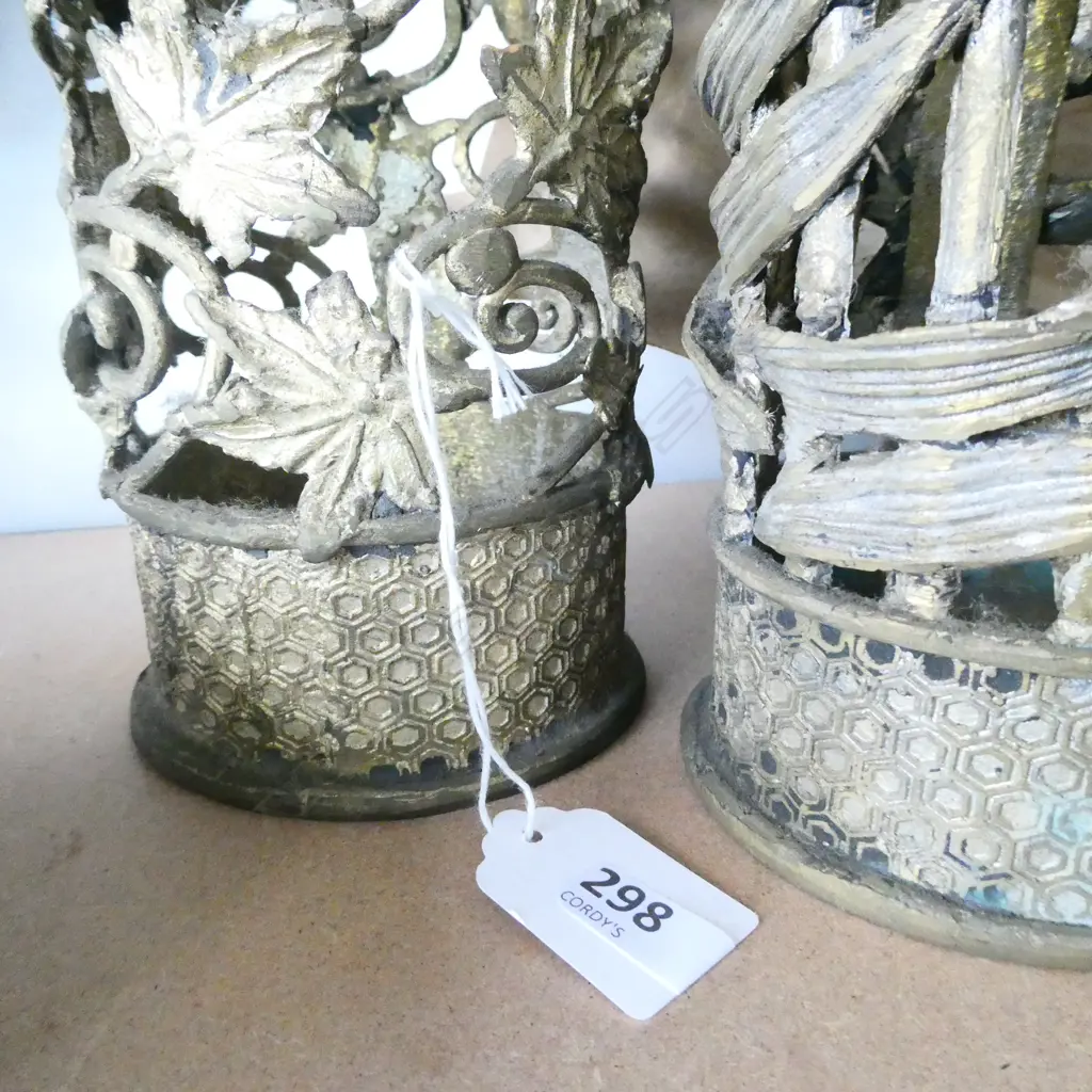 PR BRONZE ORIENTAL  OPEN CUT VASES - H. 180 DIA. 95MM Image 1++