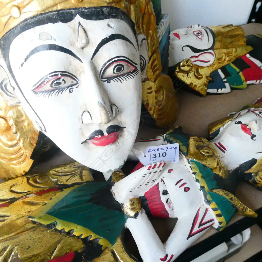 3 CARVED & PAINTED THAI MASKS Image 1++