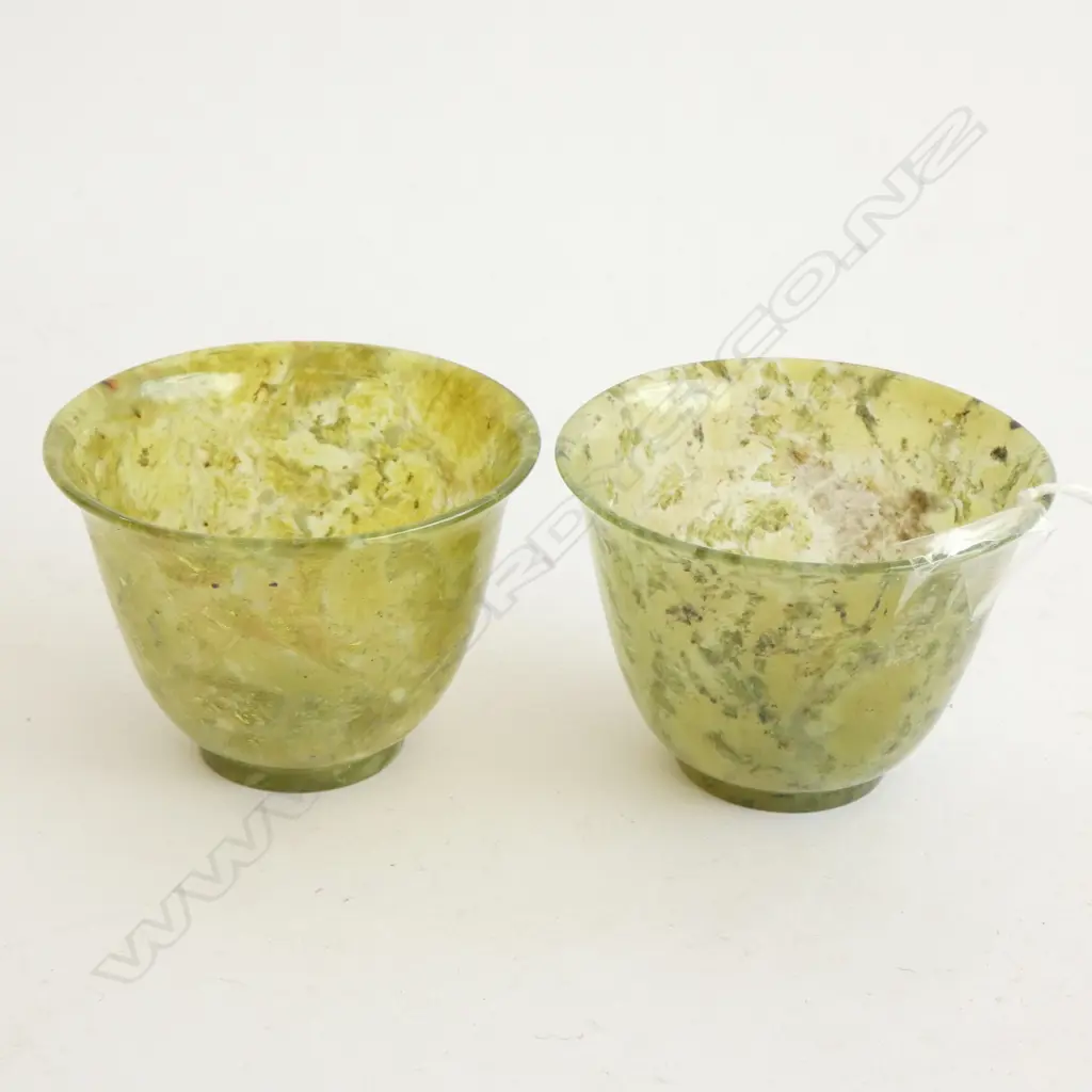 PR CHINESE GREEN JADE WINE CUPS DIA. 60MM Image 1++