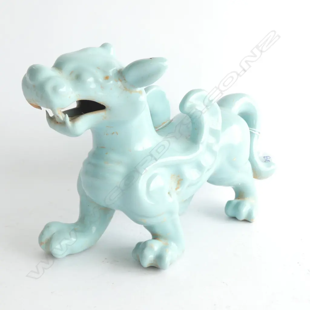 CHINESE XIEZHI DOG DRAGON CELADON CERAMIC L. 250MM Image 1++