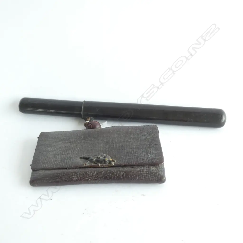 OLD JAPANESE SMOKERS SET. PIPE POUCH BEAD Image 1++