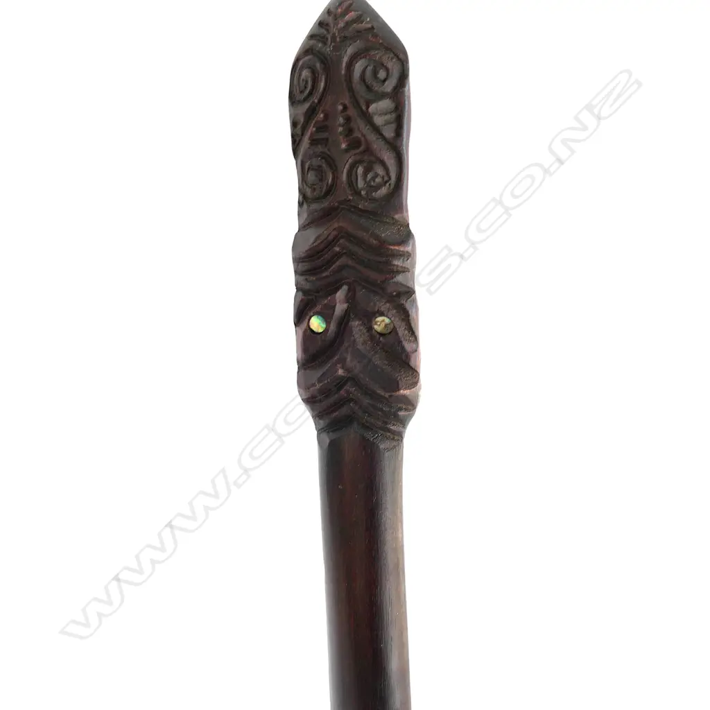SOUVENIR CARVED WOODEN TAIAHA &CARVED WOODEN PACIFIC ISLAND LADLE Image 1++