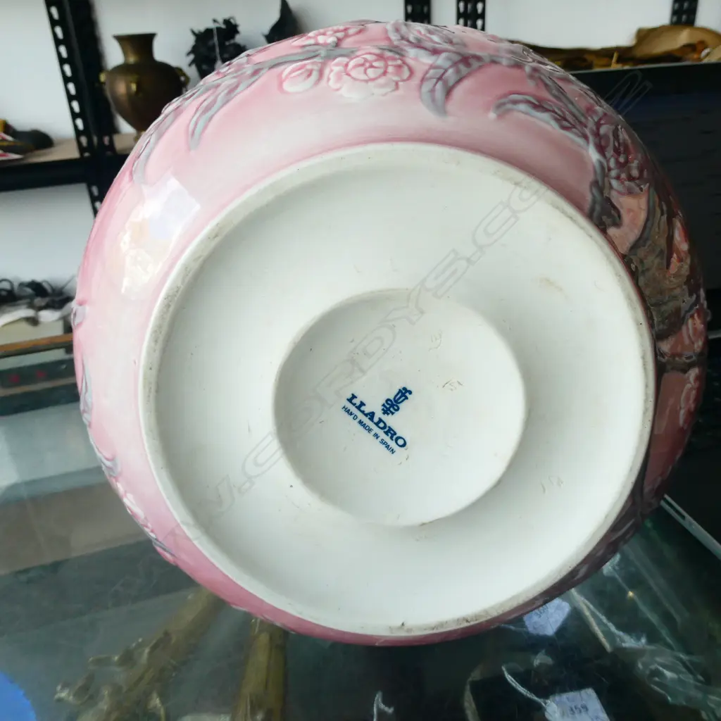 LARGE LLADRO PINK PEACH VASE H. 470MM Image 1++