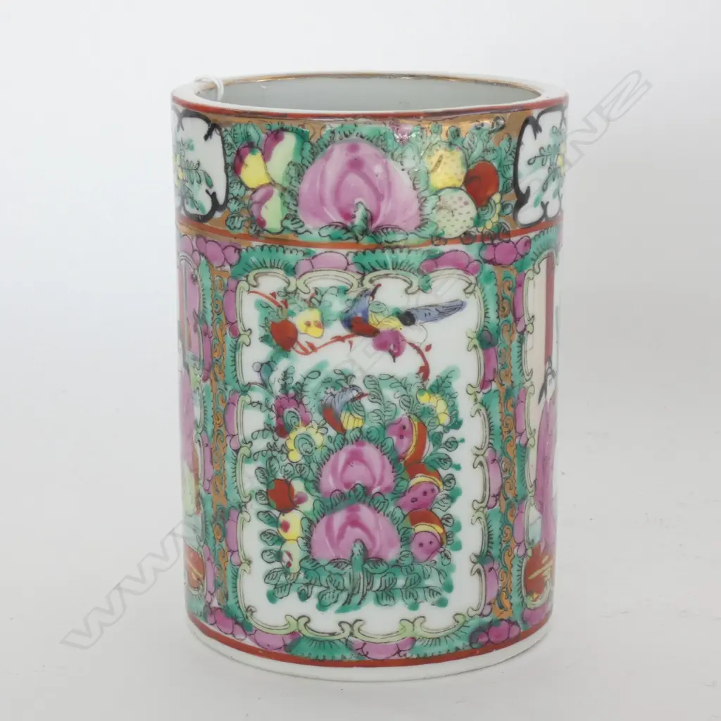 FAMILLE ROSE BRUSHPOT H. 140MM Image 1++