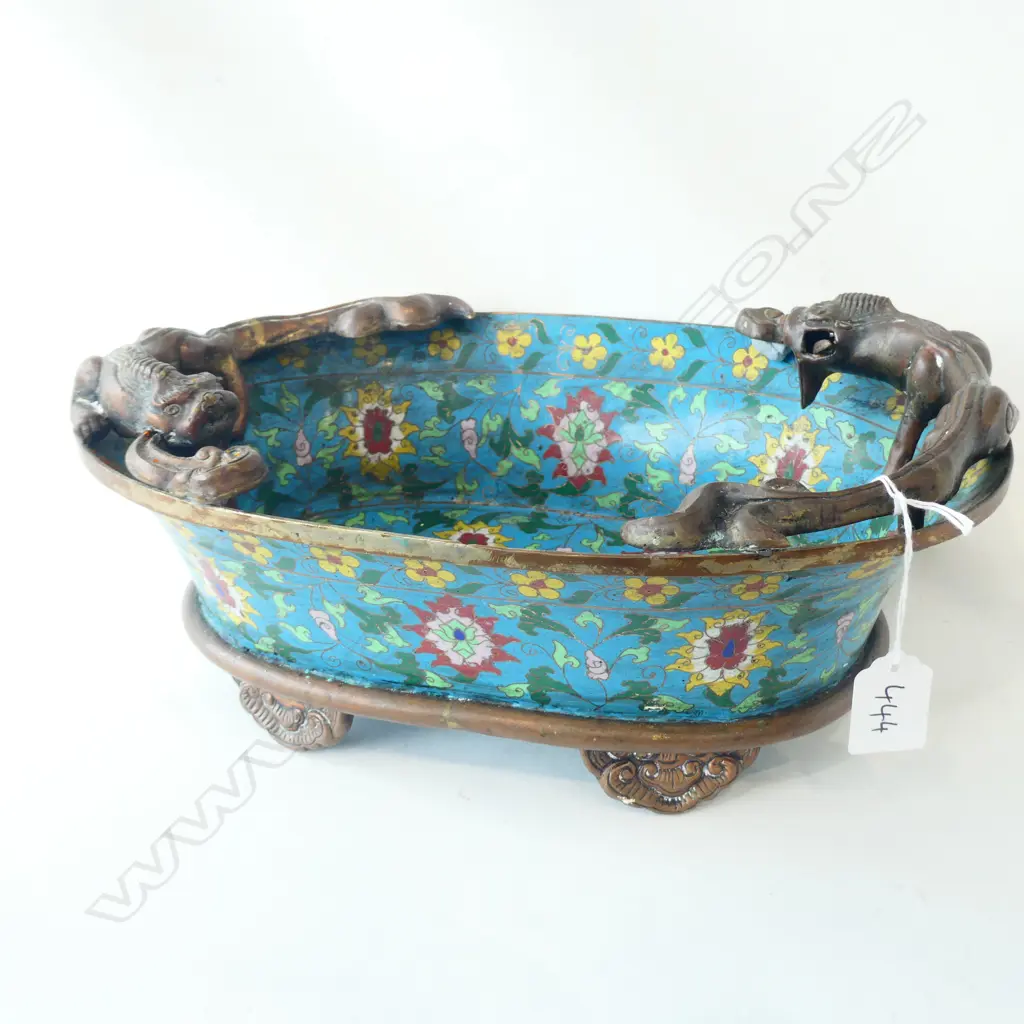 ANTIQUE CHINESE CLOISONNE BOWL L 340 MM Image 1++