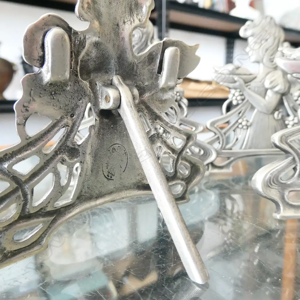 4 ART NOUVEAU STYLE MENU HOLDERS H. 105MM Image 1++