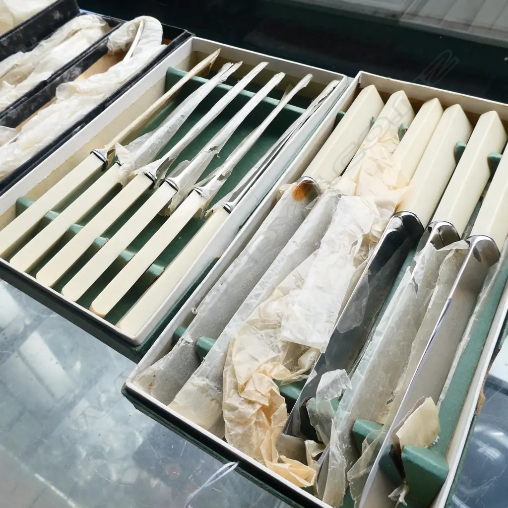 5 BOXED S/PLATE CUTLERY SETS: SET 6 TABLE KNIVES Image 1++
