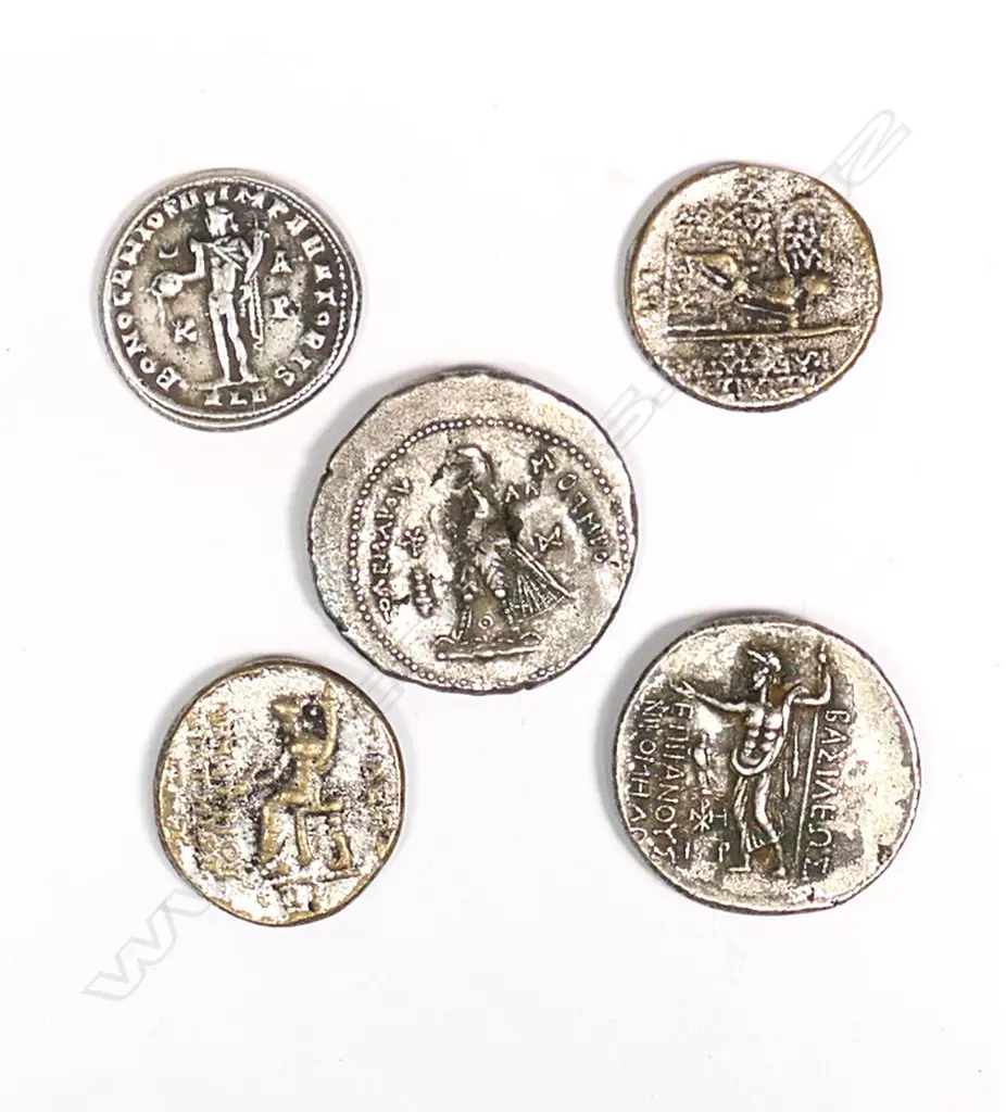 FIVE ANCIENT B.C. GREEK & MIDDLE EAST COINS  Image 1++