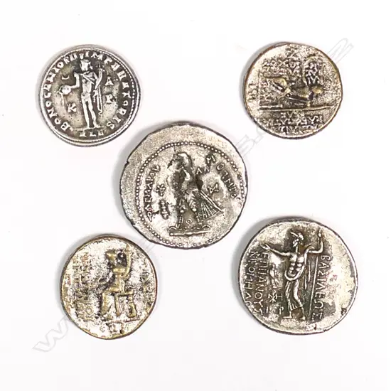 FIVE ANCIENT B.C. GREEK & MIDDLE EAST COINS 