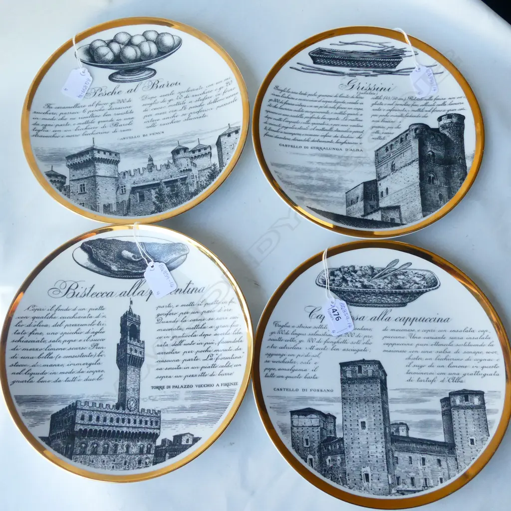 FOUR FORNASETTI ITALIAN RECIPE PLATES  Image 1++