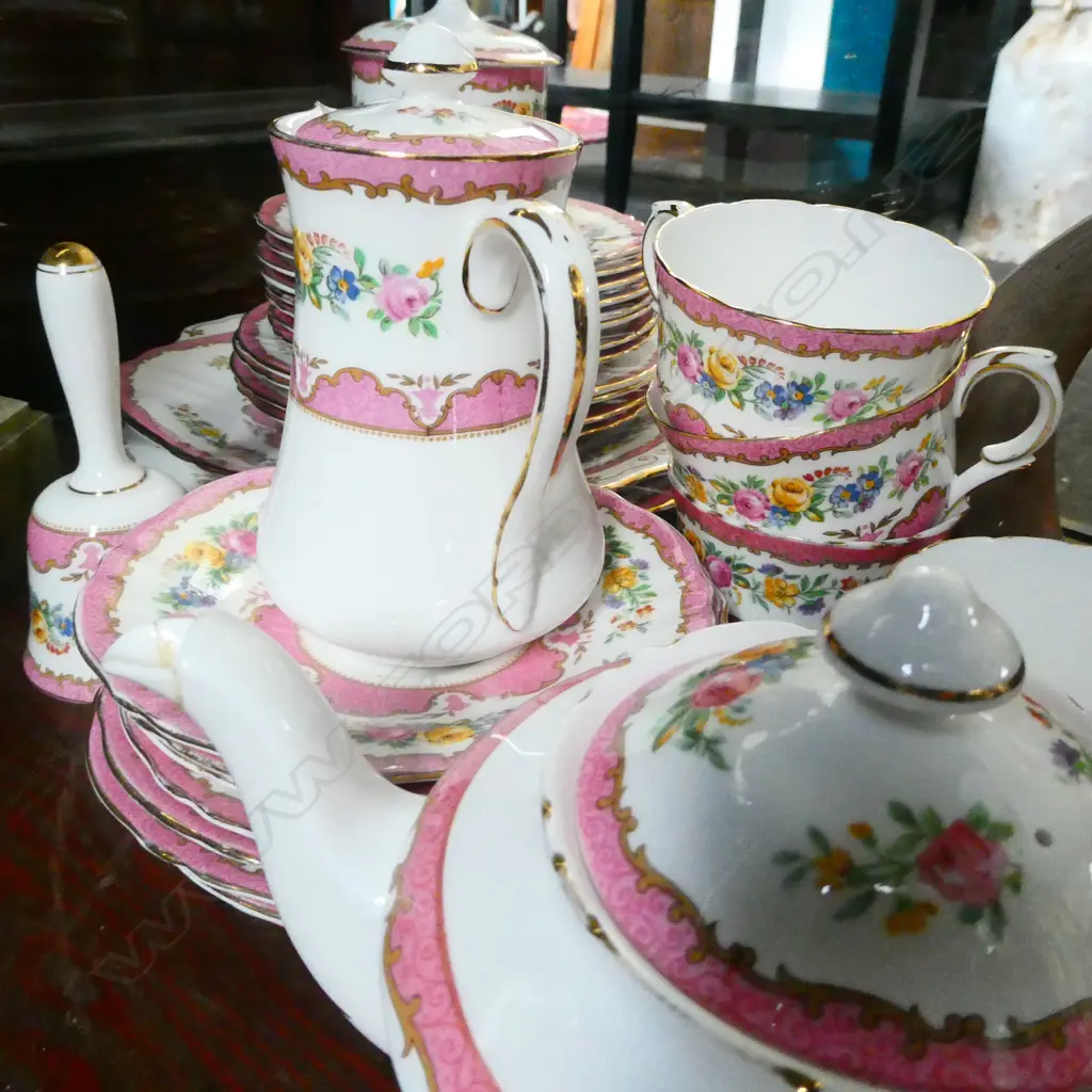 CROWN STAFFORDSHIRE EXTENSIVE PORCELAIN TEA SET Image 1++