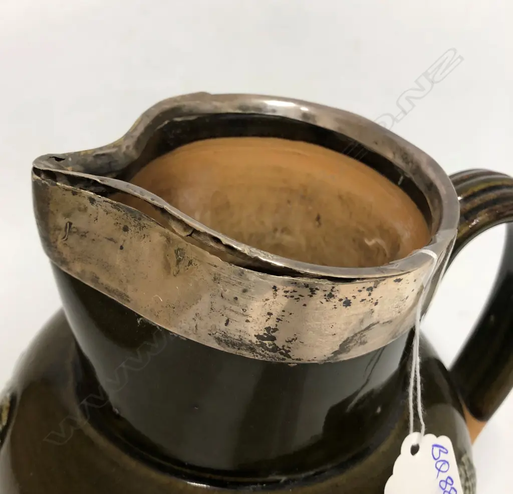 ROYAL DOULTON LAMBETH HARVEST JUG SILVER MOUNT Image 1++