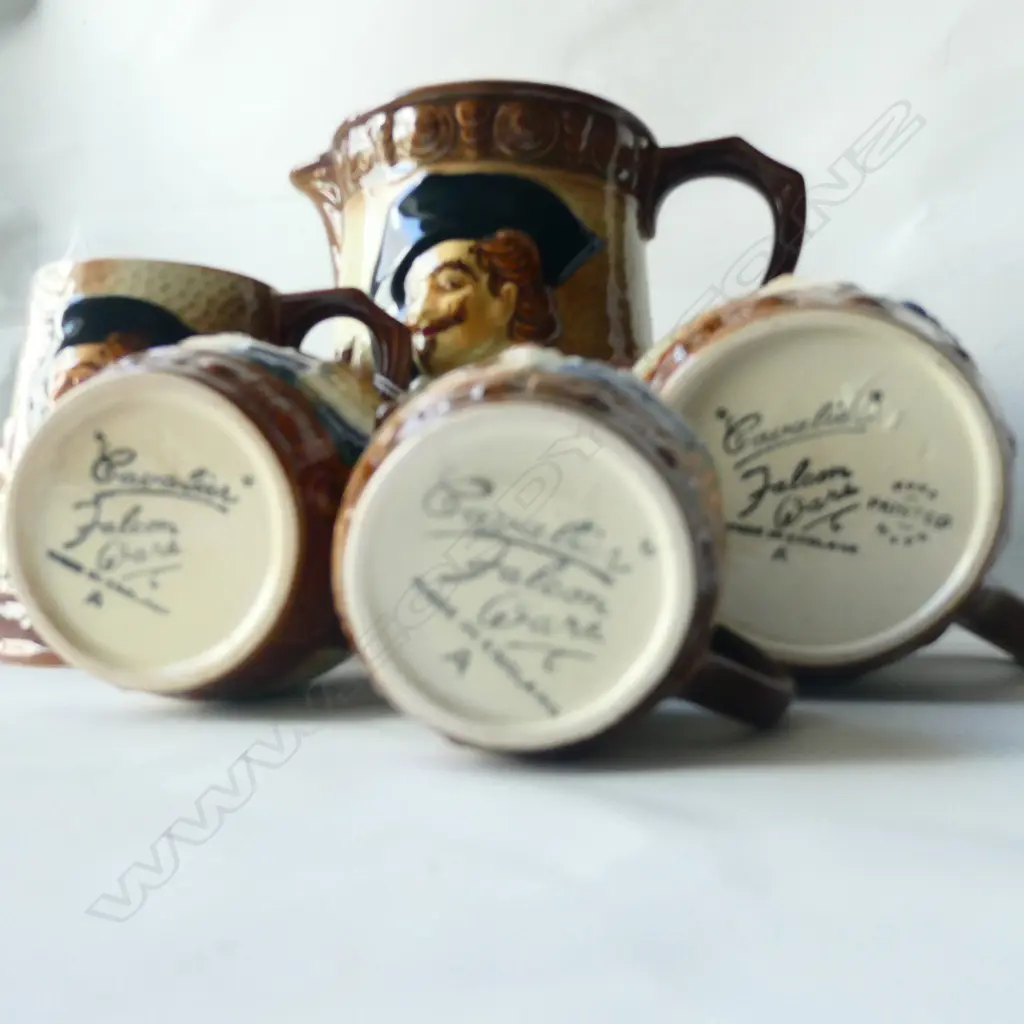 4 FALCON WARE CHARACTER JUGS + MUG H.200mm Image 1++