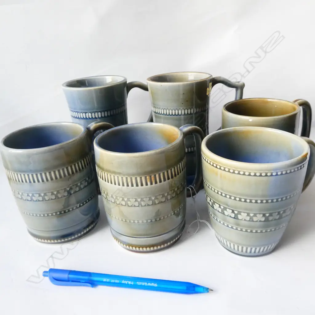 6 IRISH PORCELAIN TANKARDS  Image 1++