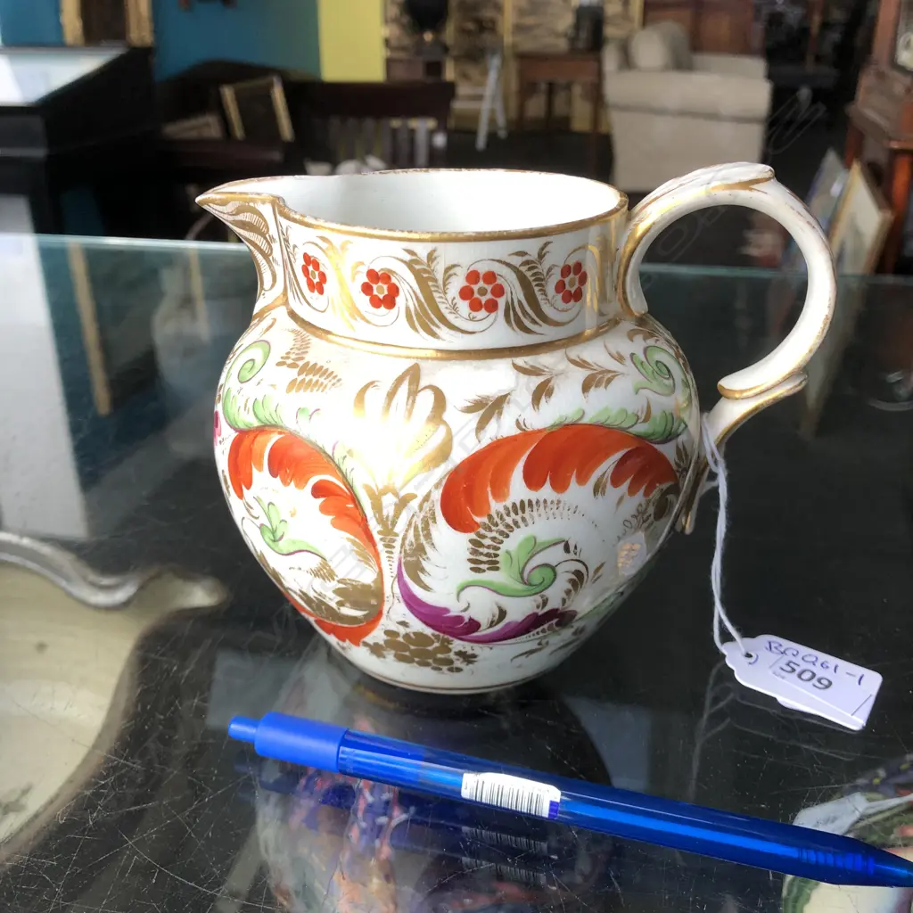 19thC DERBY HAND PAINTED JUG Image 1++