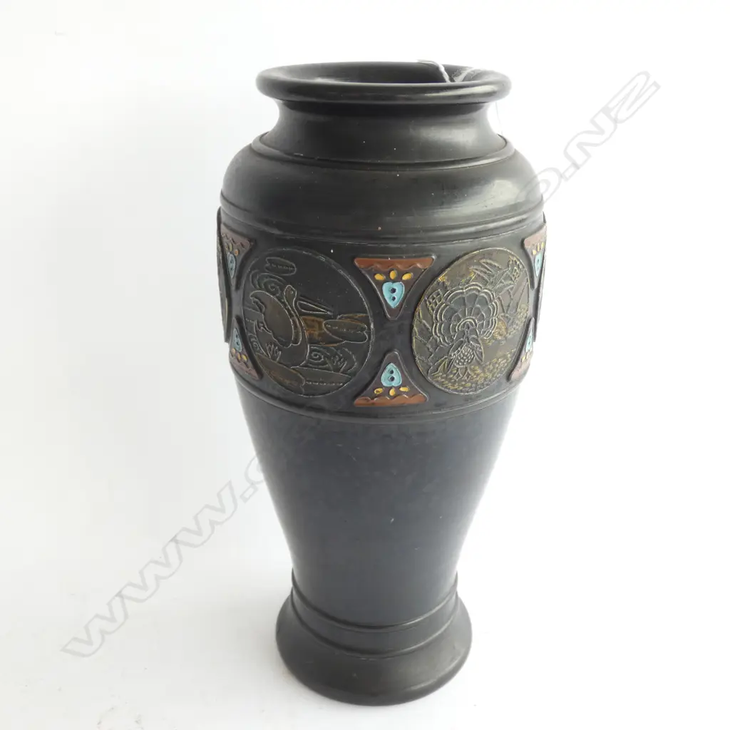 VINTAGE 'MADE IN NIPPON' POTTERY VASE CLOISONNE TYPE Image 1++