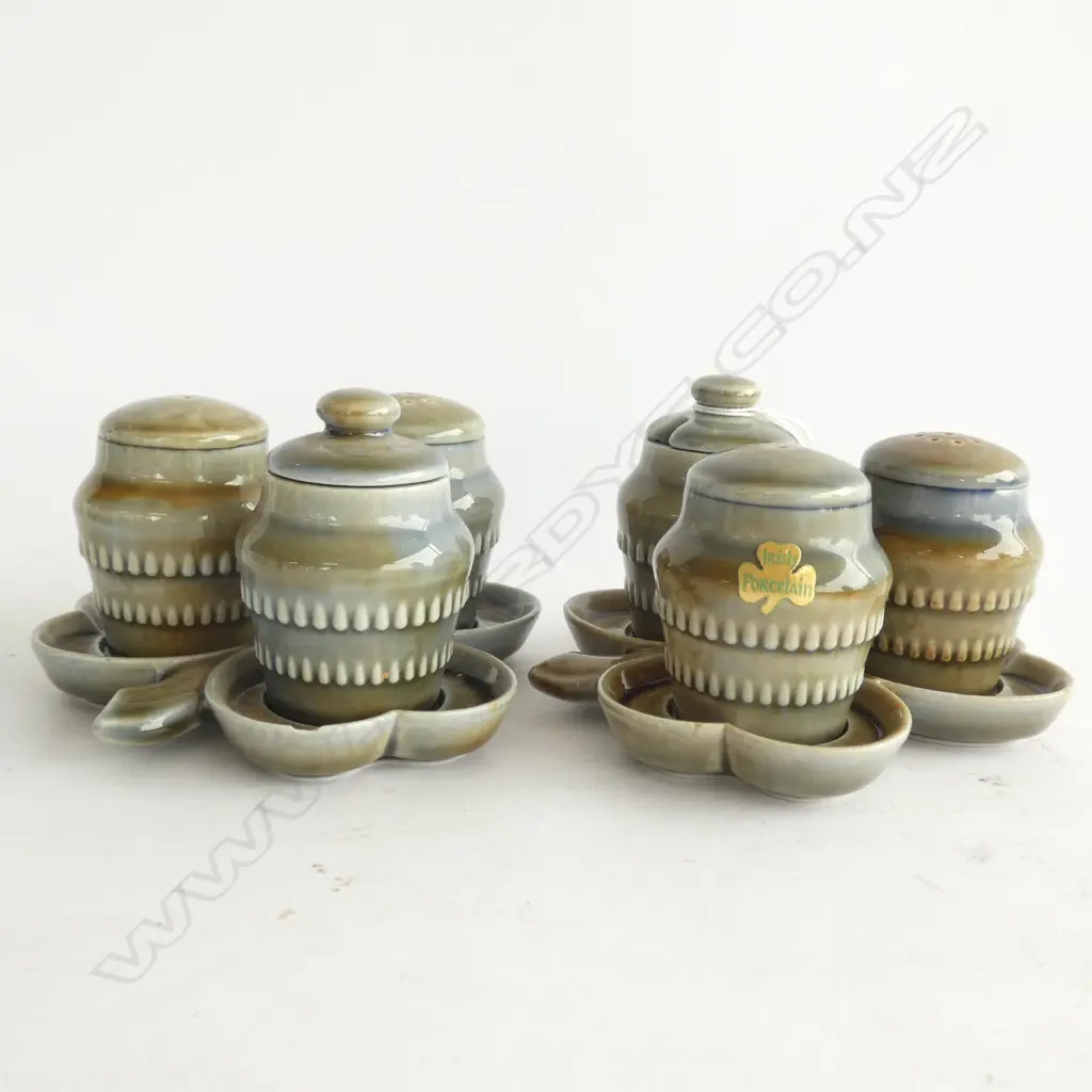 2 IRISH PORCELAIN CONDIMENT SETS  Image 1++