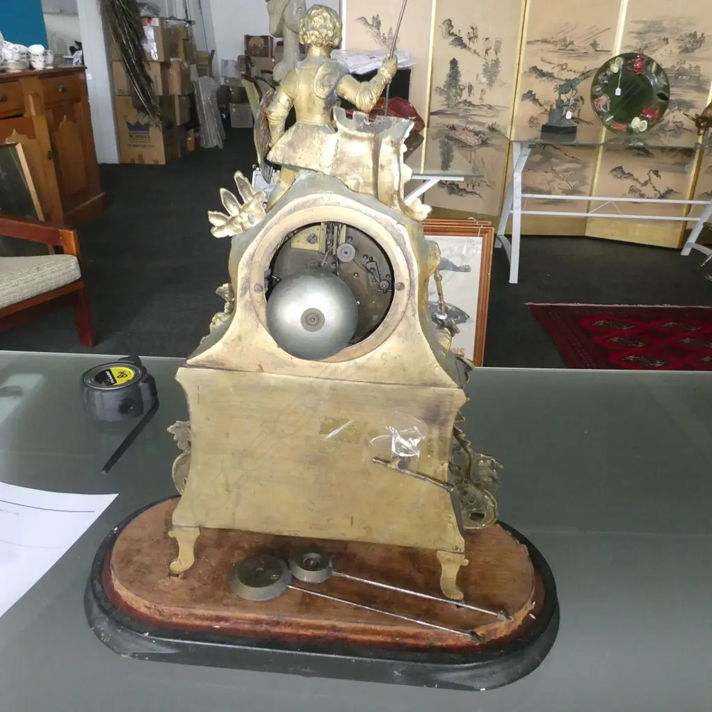 GILDED METAL CLOCK H. 440MM REQUIRES ATTENTION Image 1++