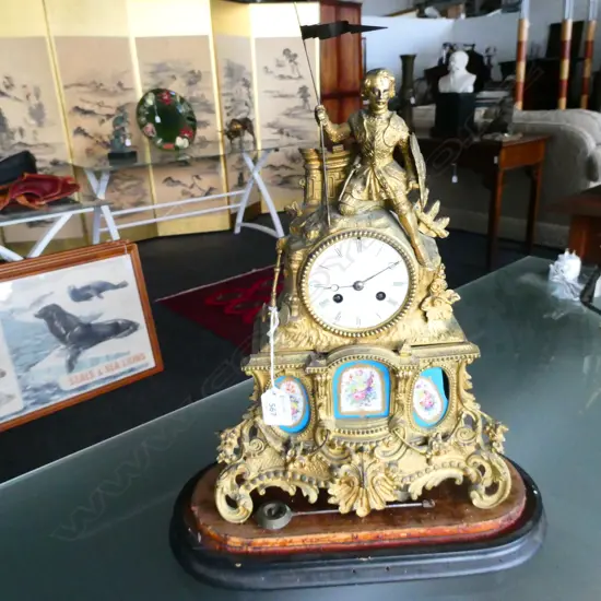 GILDED METAL CLOCK H. 440MM REQUIRES ATTENTION