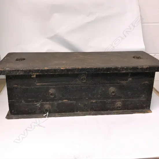 SM RUSTIC ORIENTAL WOODEN 5-DRAWER CHEST W. IRON HANDLES 710 X 260 X 725MM