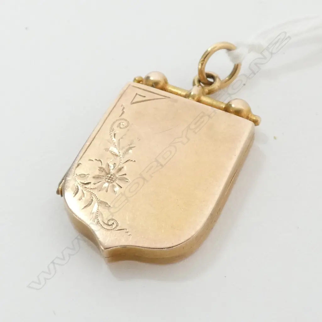 PENDANT/LOCKET 9ct GOLD, ANTIQUE, 10.1gm Image 1++