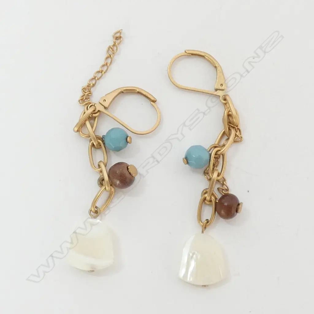 EARRINGS, TURQUOISE AND MOP Image 1++
