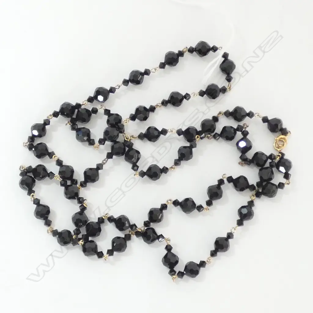 NECKLACE, LONG, JET BEADS, 960mm Image 1++