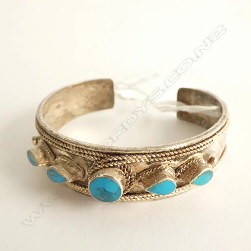 AFGHAN SILVER LAPIS ? BANGLE Image 1++