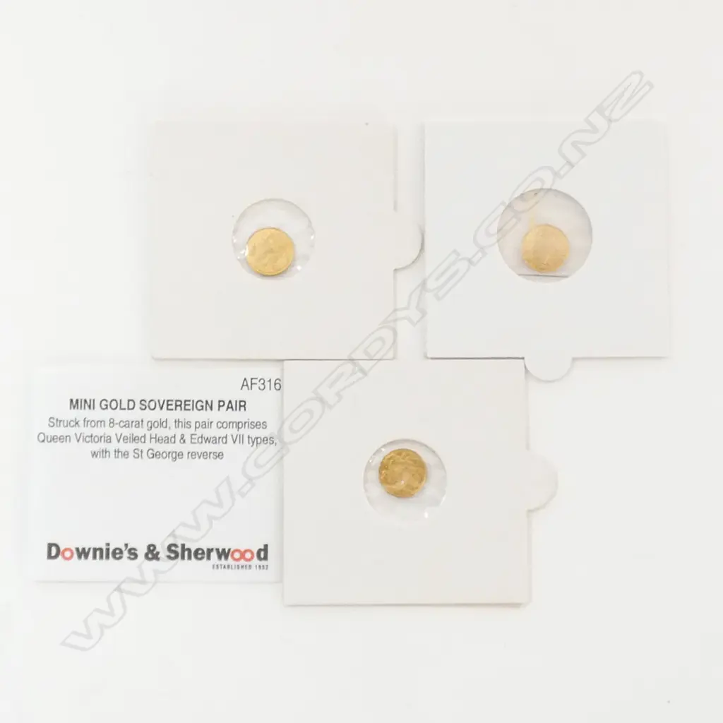 GOLD COINS, MINI GOLD SOVEREIGNS, 8ct GOLD, 3 COINS Image 1++