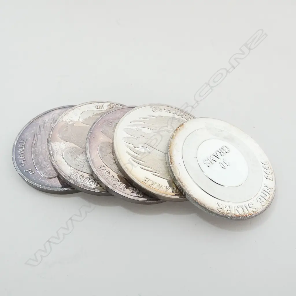 30 GRAM 1oz PURE SILVER ROUNDS - (LOT OF 5 ITEMS) Image 1++