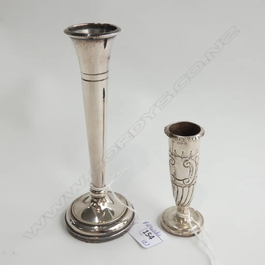 2 STG SILVER VASES 1899 AND 1976 H 9O AND 170 MM Image 1++