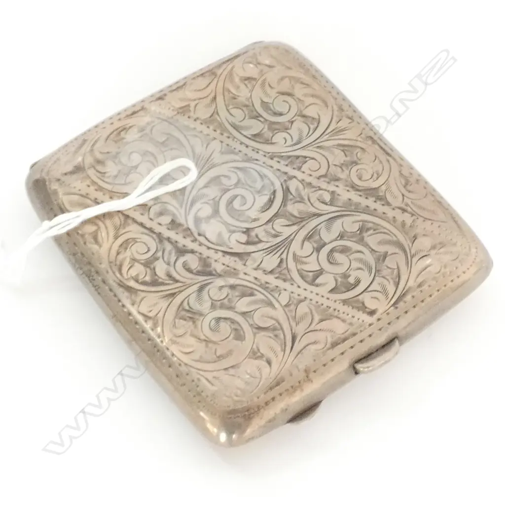 CIGARETTE CASE, STERLING SILVER, BIRM 1893, Image 1++