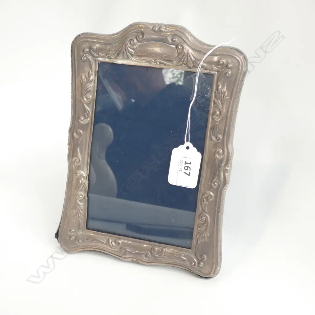 MODERN STERLING SILVER PHOTO FRAME EMBOSSED 200x 145mm Image 1++