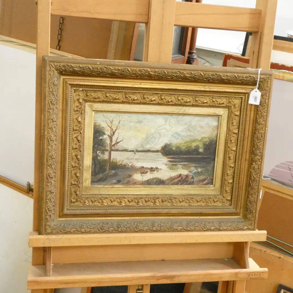 19thC GILT FRAMED OIL 165 X 295MM Image 1++