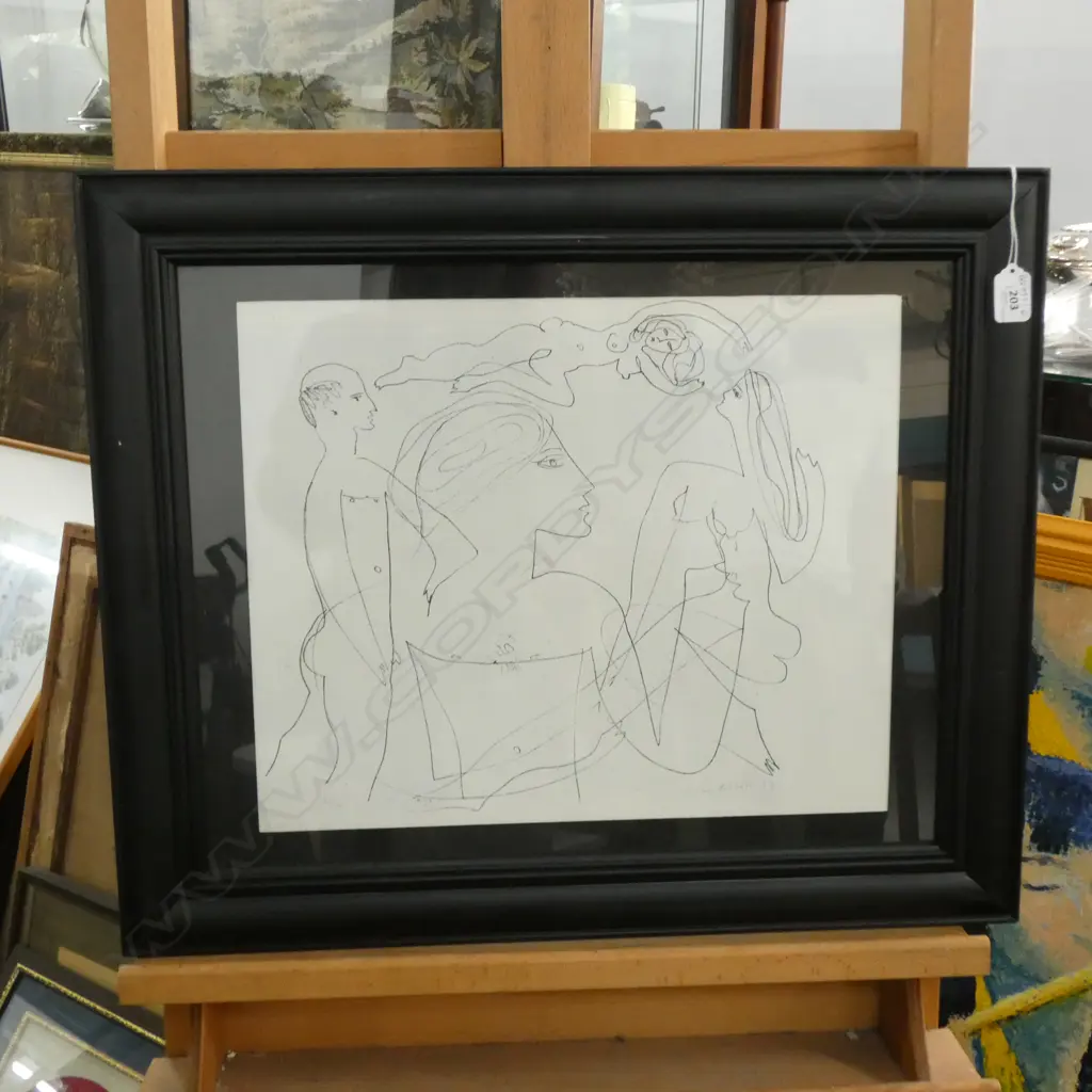 JOHN NICOLL FRAMED LITHOGRAPH 6/15 '72 345 X 425MM Image 1++