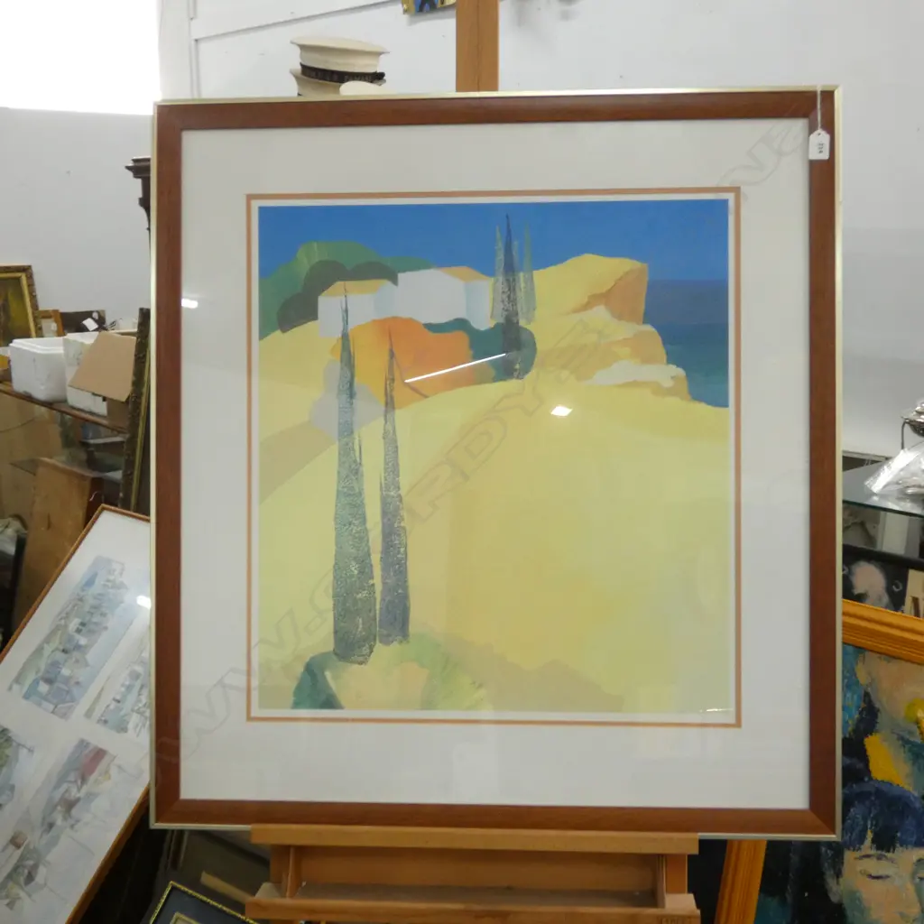 LARGE YELLOW ABSTRACT LANDSCAPE PRINT 645 X 600MM Image 1++