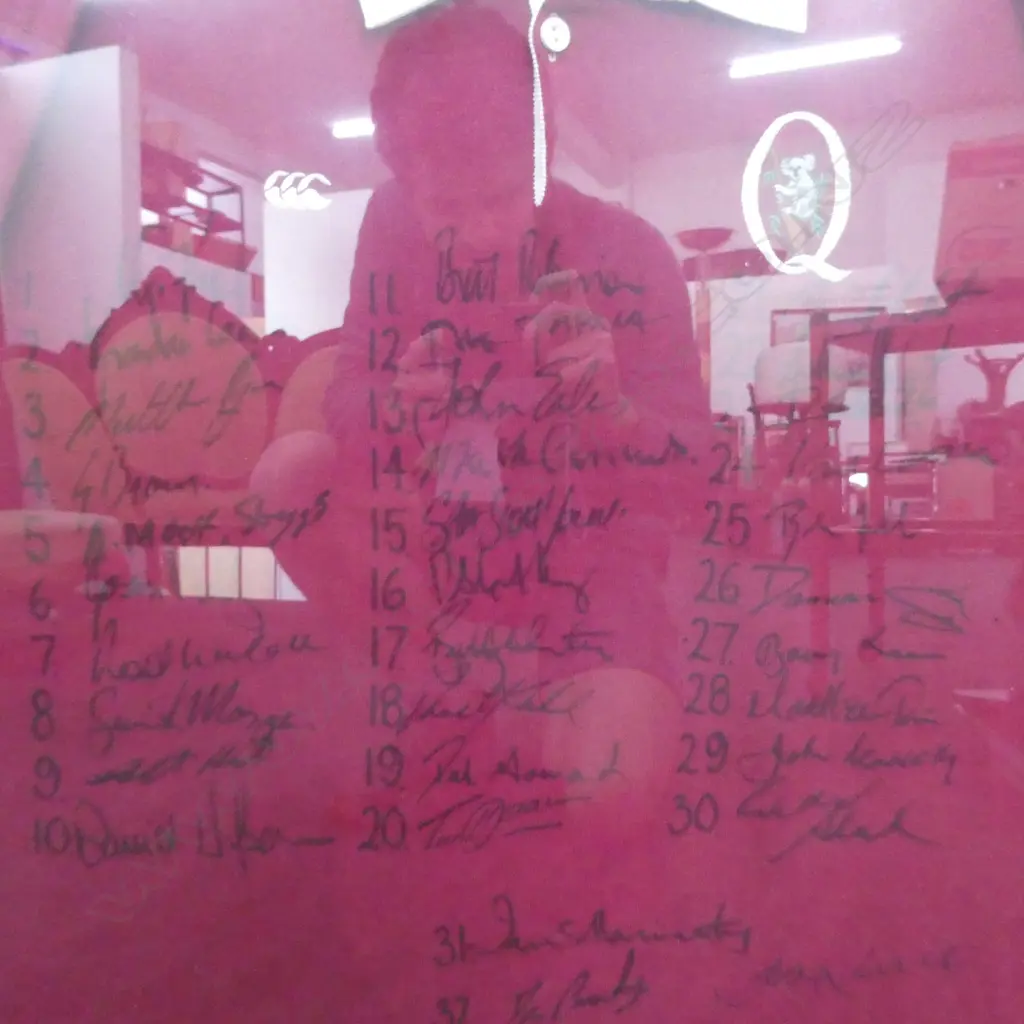 QUEENSLAND MAROONS STATE OF ORIGIN SIGNED JERSEY, FRAMED 860 x760mm Image 1++