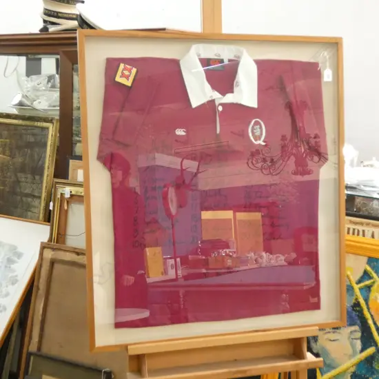 QUEENSLAND MAROONS STATE OF ORIGIN SIGNED JERSEY, FRAMED 860 x760mm