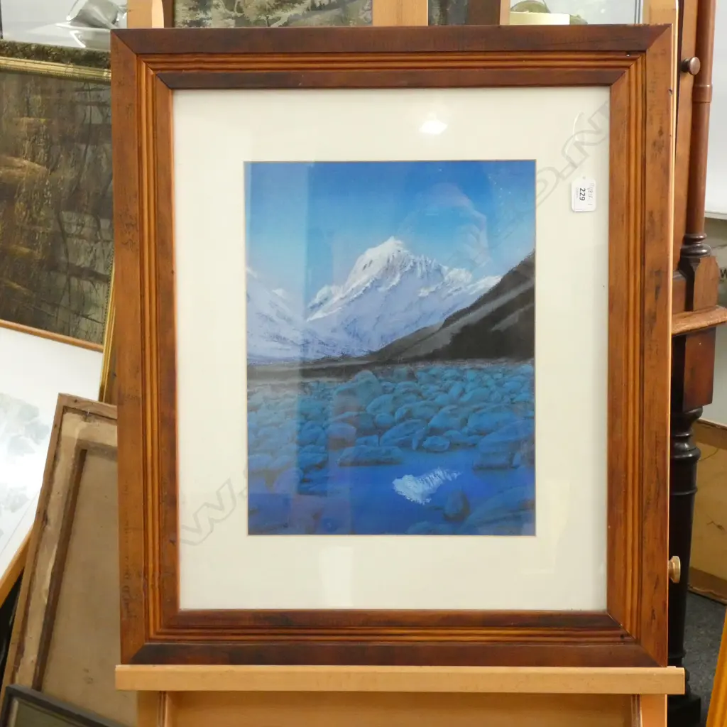 R E WEMYSS, PASTEL, MT COOK & THE HOOKER VALLEY, 370 x 285mm Image 1++