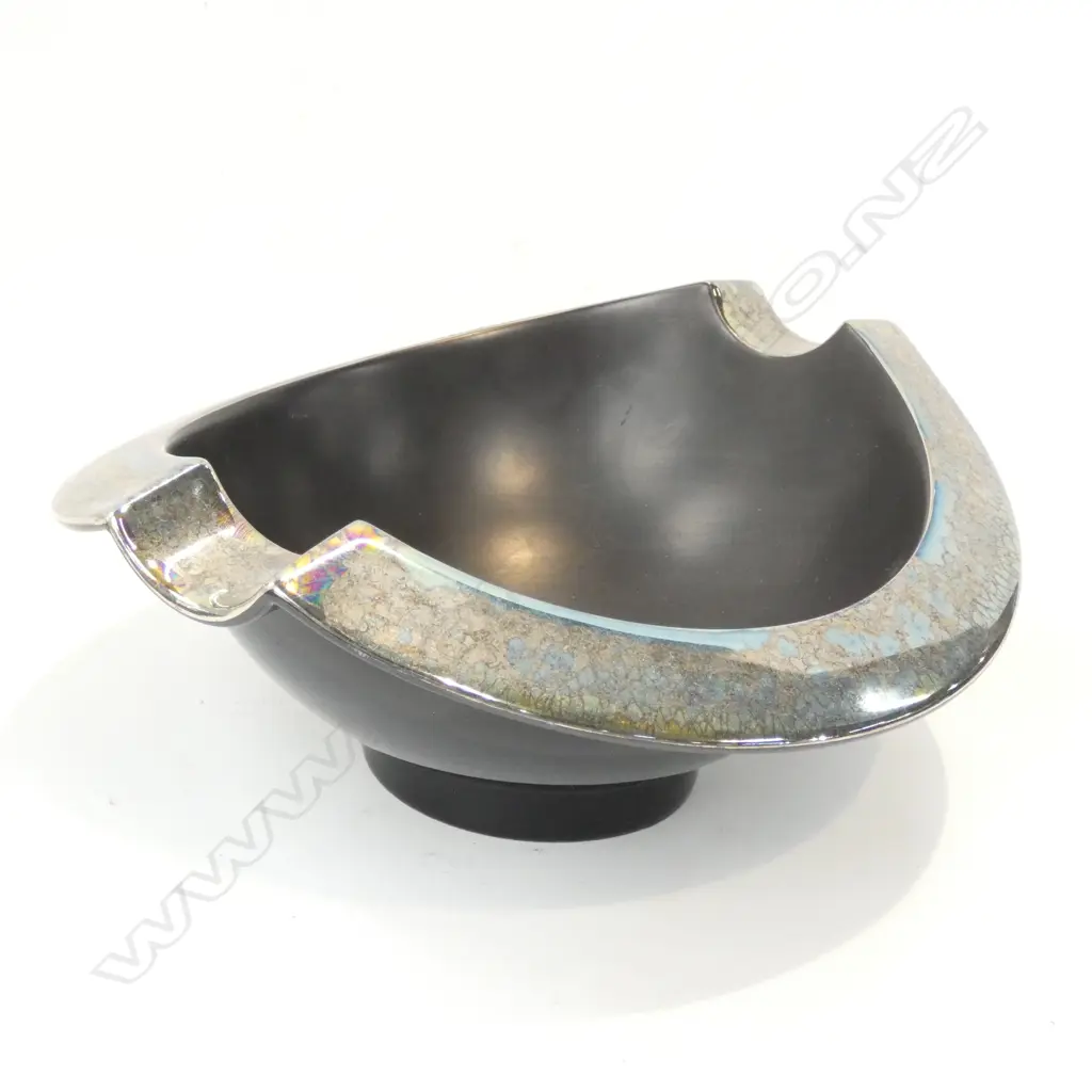 ROSENTHAL BLACK & MIRRORED STYLISED BOWL BY JAN VAN DER VAART 210 X 225MM Image 1++