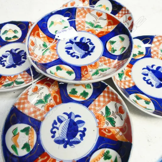 JAPANESE IMARI DISHES X 5 MEIJI PERIOD
