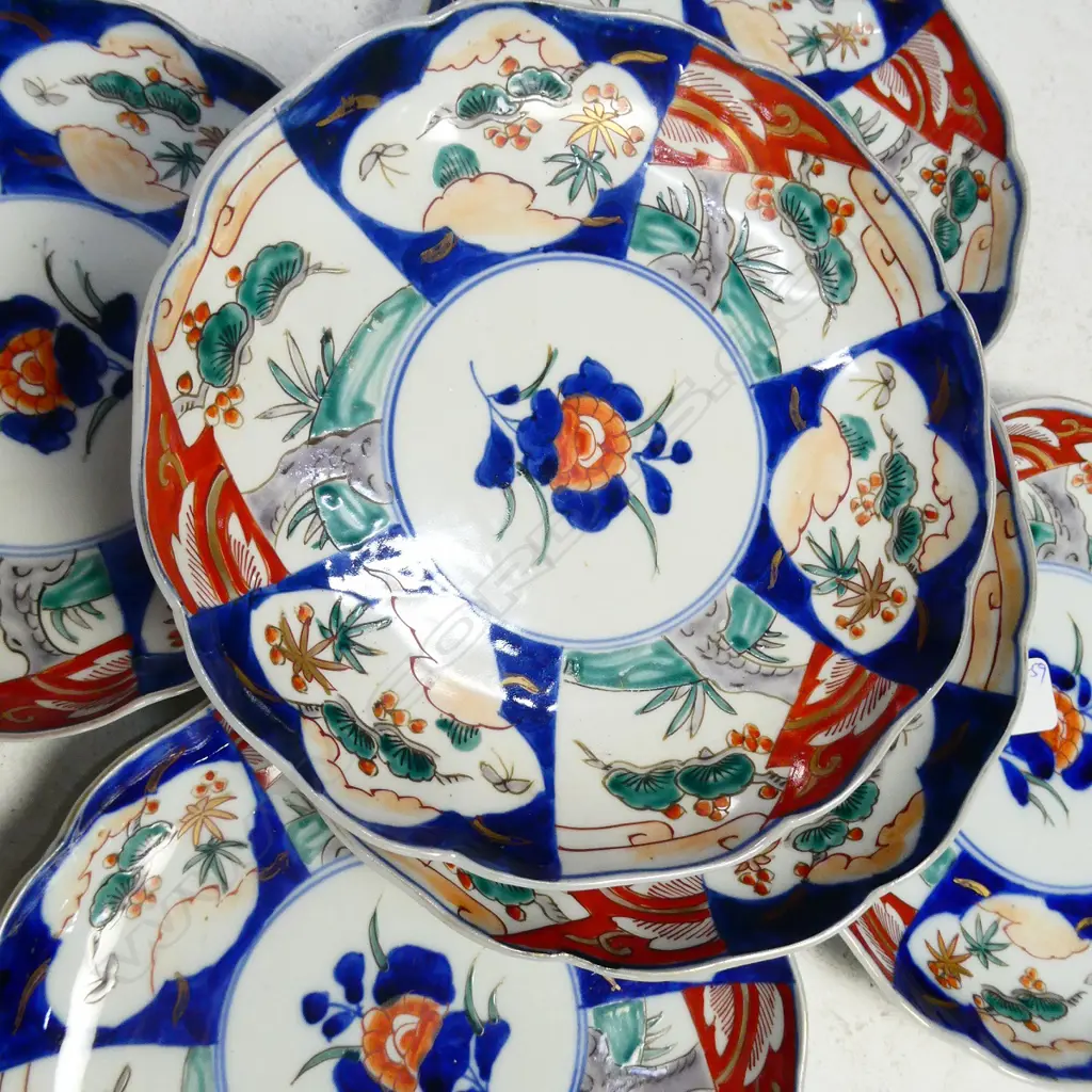 JAPANESE IMARI PLATES X 6 MEIJI PERIOD  Image 1++