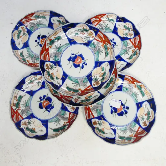 JAPANESE IMARI PLATES X 6 MEIJI PERIOD 