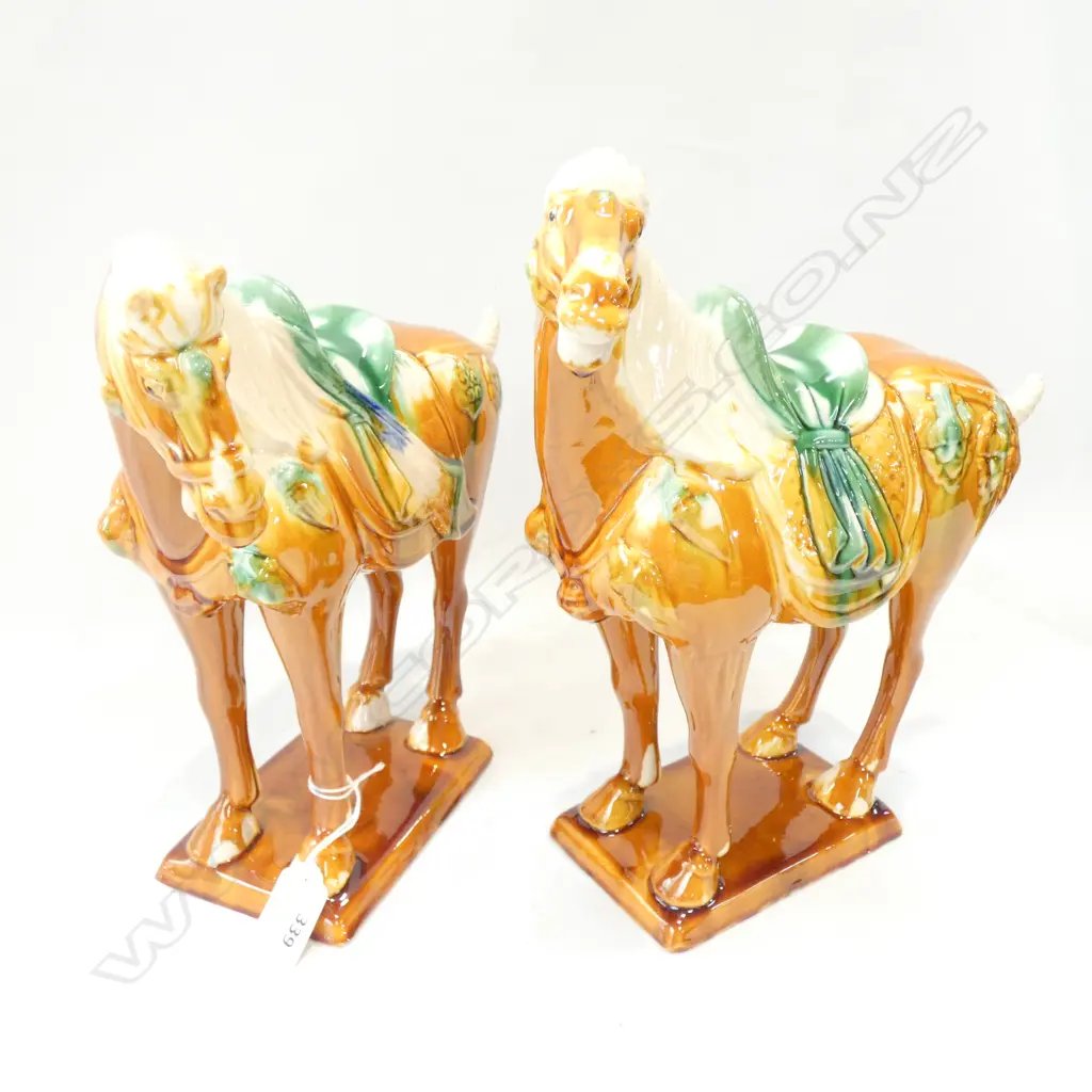 PAIR CHINESE TANG STYLE HORSES Image 1++