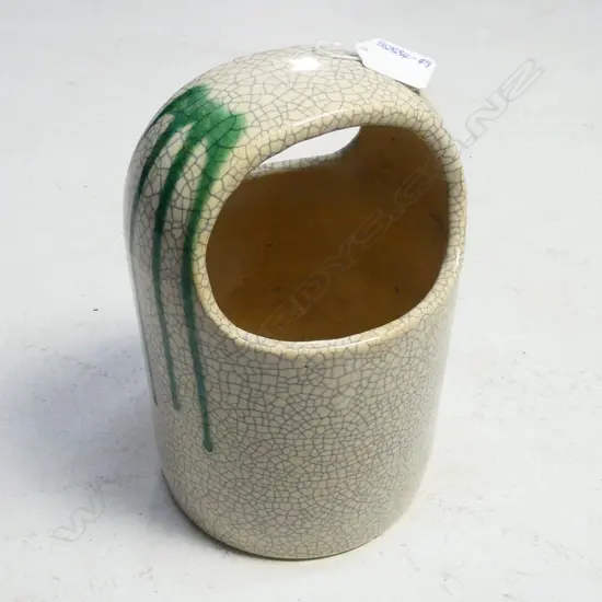 VINTAGE TE-ABURI CRACKLE GLAZE HIBACHI/ HAND WARMER.