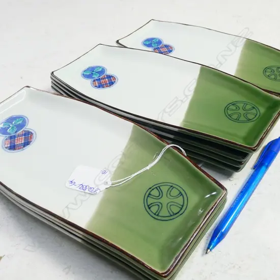 10 RECTANGULAR SASHIMI PLATES FROM JAPAN 