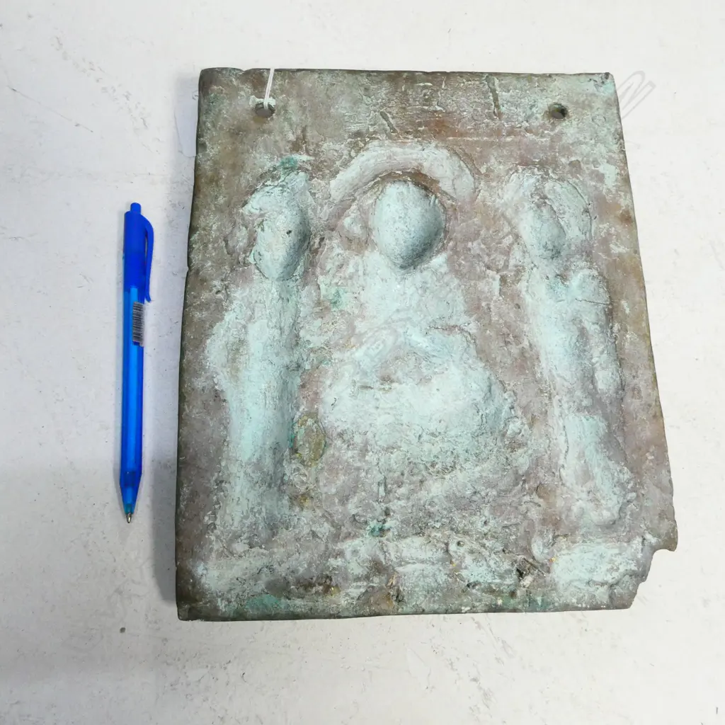 SMALL BRONZE BUDDHISTIC VOTIVE PLAQUE Image 1++