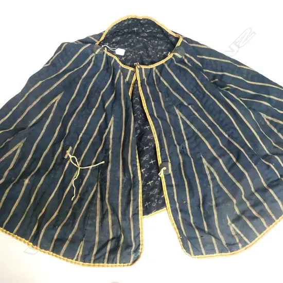 WOVEN INDIGO DYED COTTON SAMURAI CAPE LATE EDO/ EARLY MEIJI PERIOD