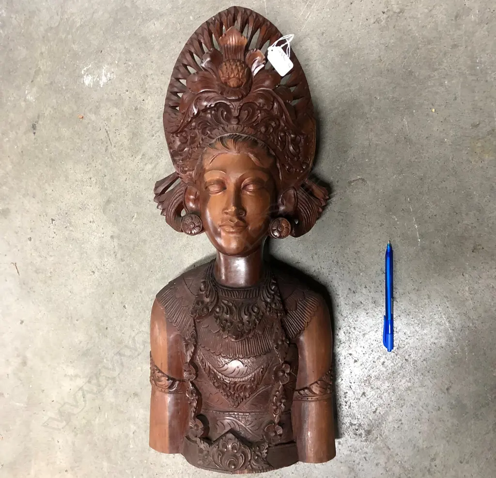 THAI HEAVY MAHOGANY WOOD GODDESS? FIGURE STATUE Image 1++