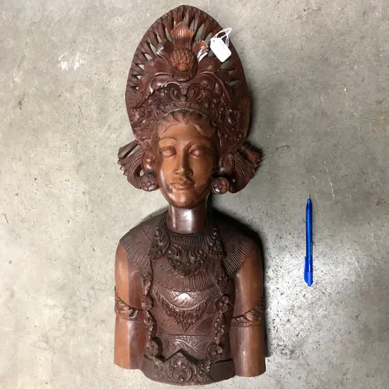 THAI HEAVY MAHOGANY WOOD GODDESS? FIGURE STATUE